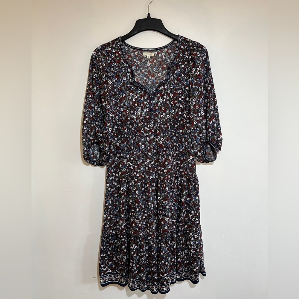Max Studio Black Floral Midi Dress